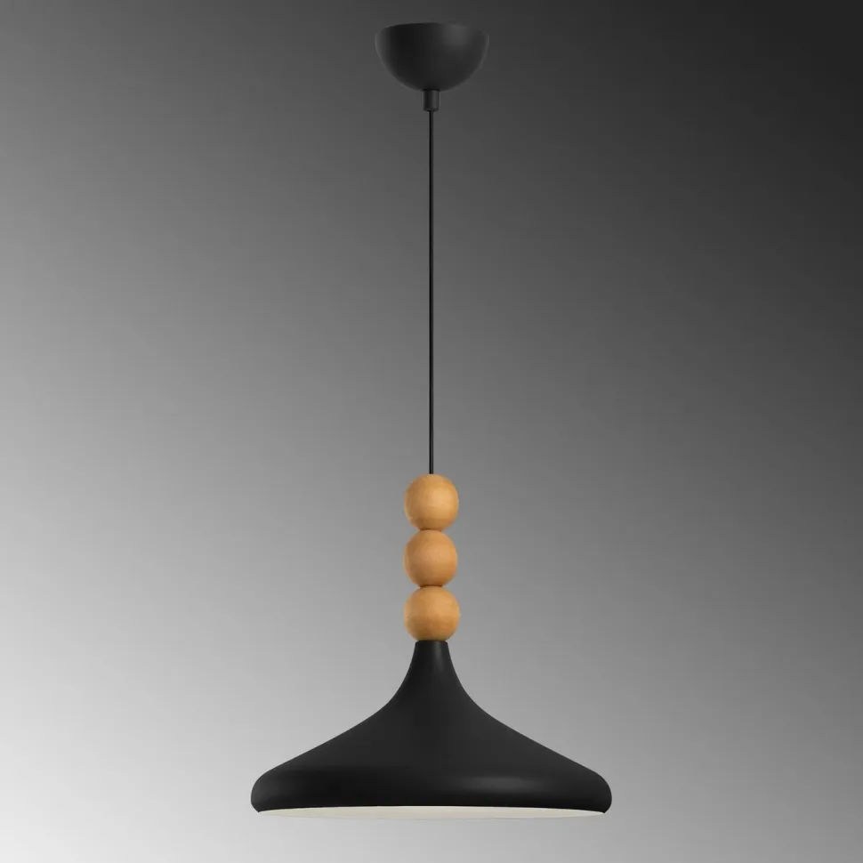 Riippuvalaisin Linento Lighting Eysan Ø35cm valkoinen/tammi