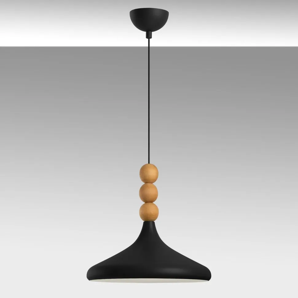 Riippuvalaisin Linento Lighting Eysan Ø35cm valkoinen/tammi
