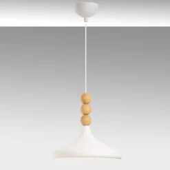 Riippuvalaisin Linento Lighting Eysan Ø35cm valkoinen/tammi