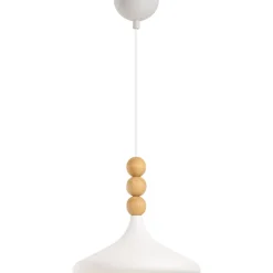 Riippuvalaisin Linento Lighting Eysan Ø35cm valkoinen/tammi