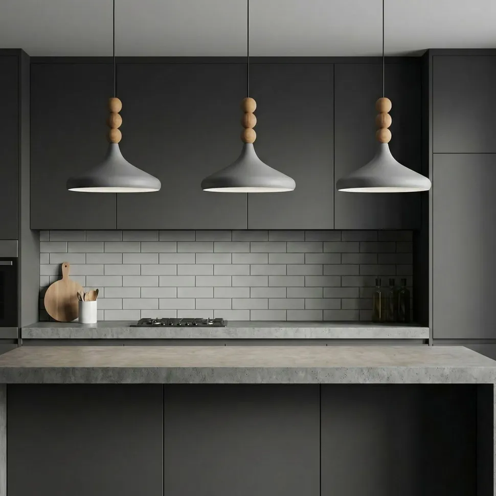 Riippuvalaisin Linento Lighting Eysan Ø35cm valkoinen/tammi