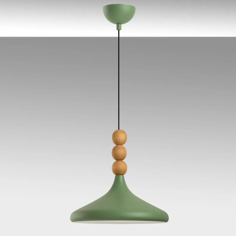Riippuvalaisin Linento Lighting Eysan Ø35cm valkoinen/tammi