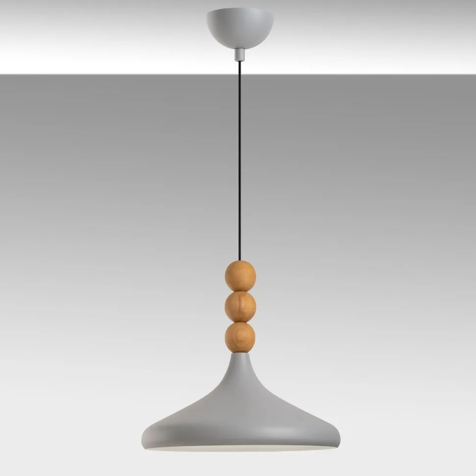 Riippuvalaisin Linento Lighting Eysan Ø35cm valkoinen/tammi