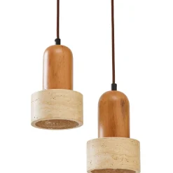 Riippuvalaisin Linento Lighting Loer-B, 2-osainen, E27, max. 40W, IP20, tammi/beige