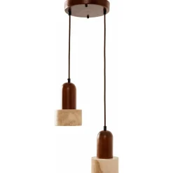 Riippuvalaisin Linento Lighting Loer 2-osainen beige/saksanpähkinä