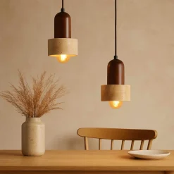 Riippuvalaisin Linento Lighting Loer 2-osainen beige/saksanpähkinä