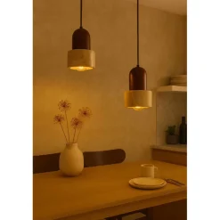 Riippuvalaisin Linento Lighting Loer 2-osainen beige/saksanpähkinä
