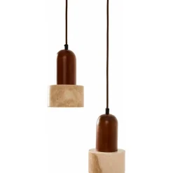 Riippuvalaisin Linento Lighting Loer 2-osainen beige/saksanpähkinä
