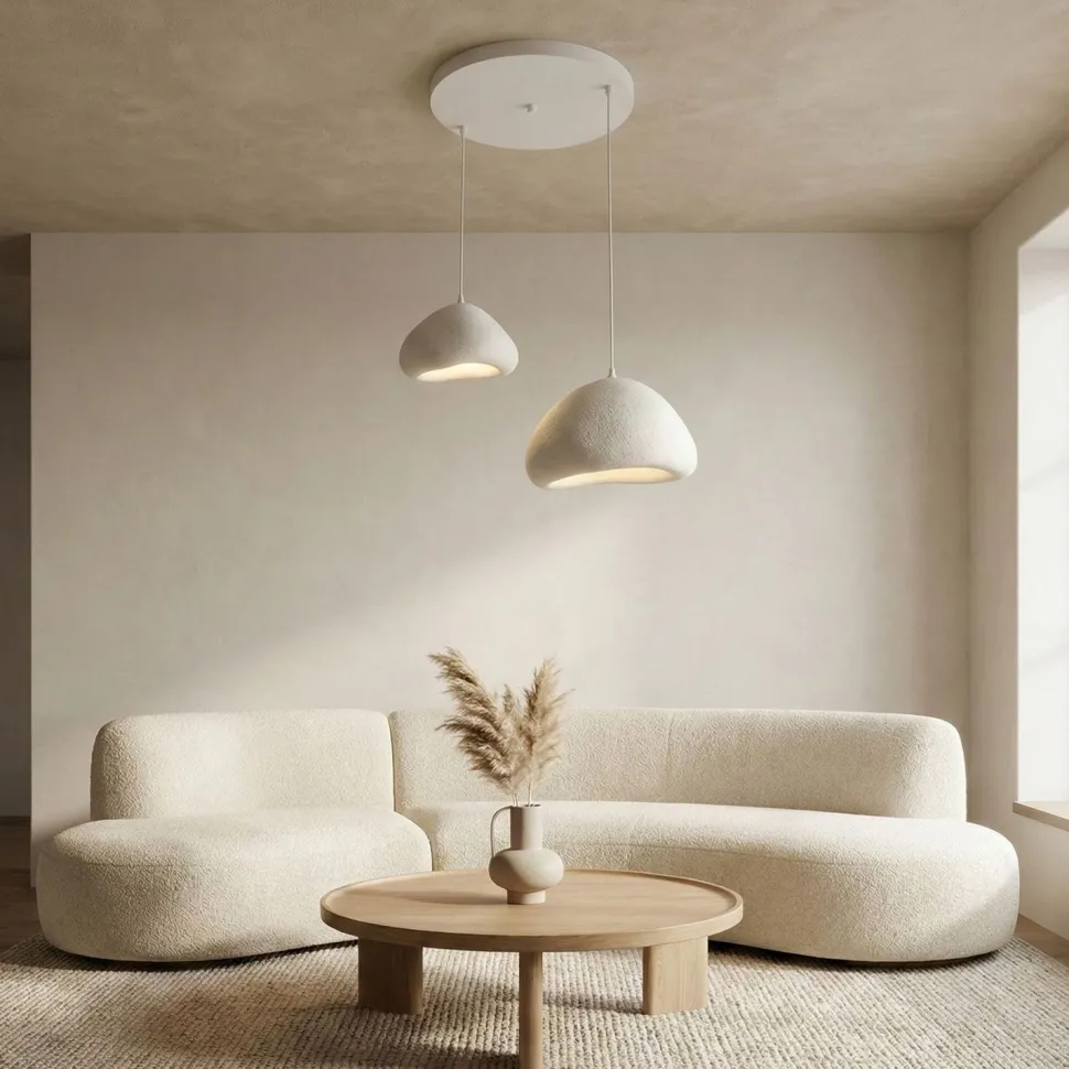 Riippuvalaisin Linento Lighting Lora 30-40-T-Luna, 2-osainen, valkoinen