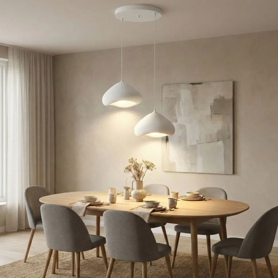 Riippuvalaisin Linento Lighting Lora 30-2-T-Luna, 2-osainen, valkoinen