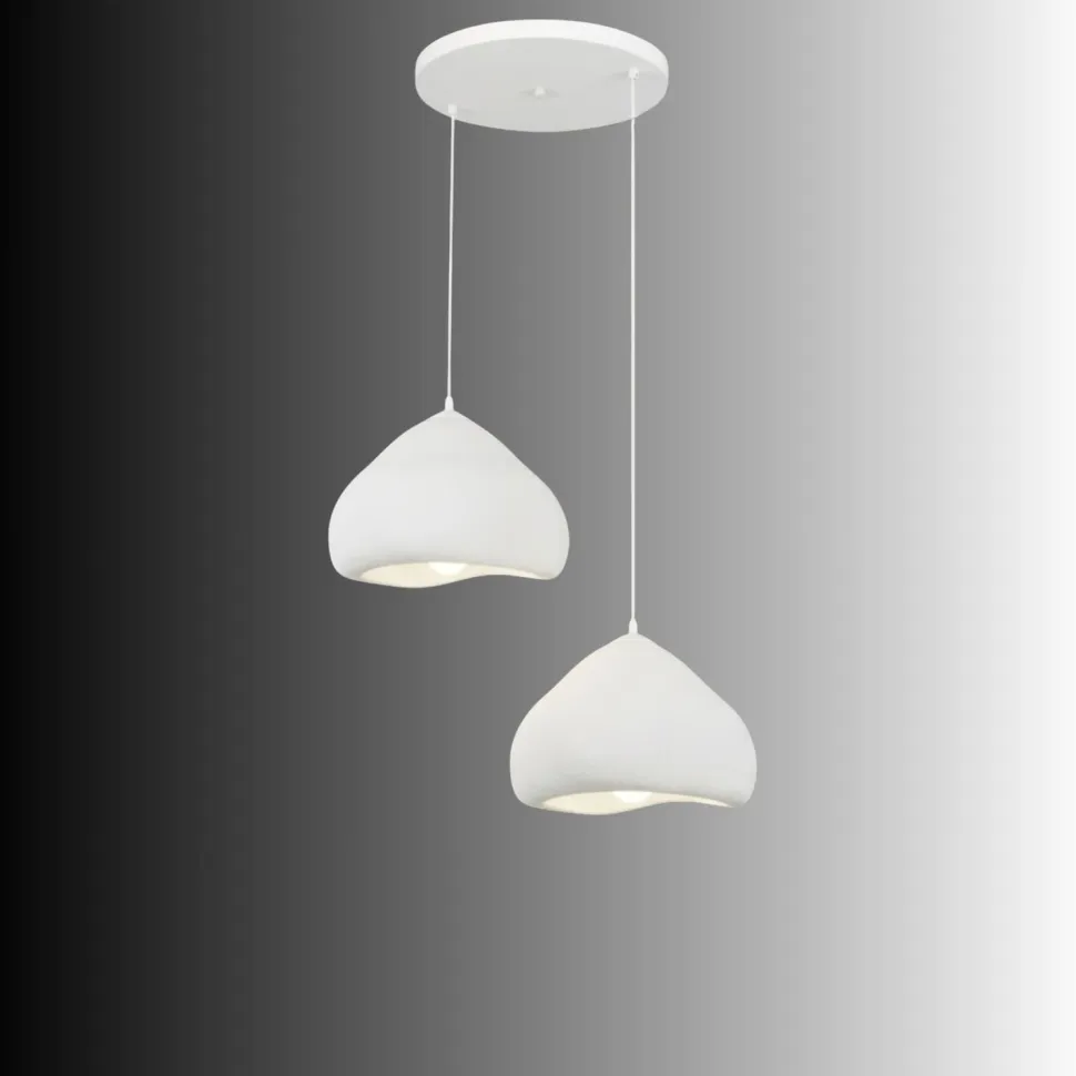 Riippuvalaisin Linento Lighting Lora 30-2-T-Luna, 2-osainen, valkoinen
