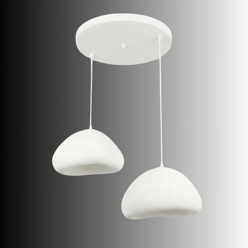 Riippuvalaisin Linento Lighting Lora 40-40-T-Luna, 2-osainen, valkoinen