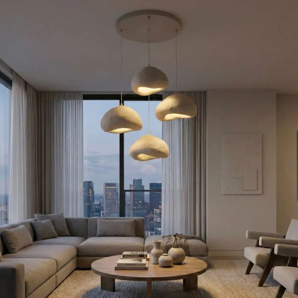 Riippuvalaisin Linento Lighting Loval Set-Lora-50-4-T-1001-Nua, 4-osainen, luonnonvalkoinen