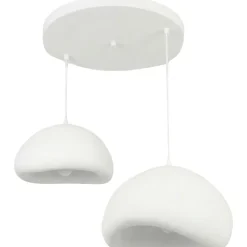 Riippuvalaisin Linento Lighting Loval 40-50-T-Luna, 2-osainen, valkoinen