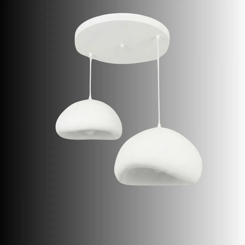 Riippuvalaisin Linento Lighting Loval 40-50-T-Luna, 2-osainen, valkoinen