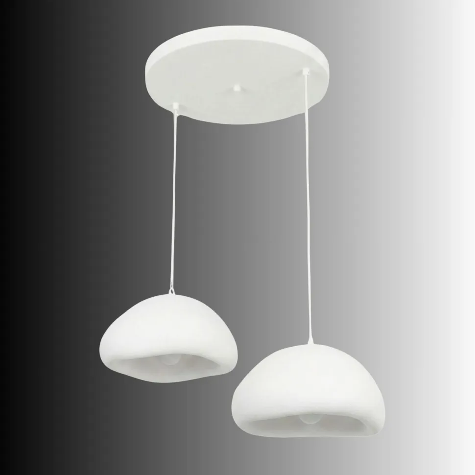 Riippuvalaisin Linento Lighting Loval 40-40-T-Luna, 2-osainen, valkoinen