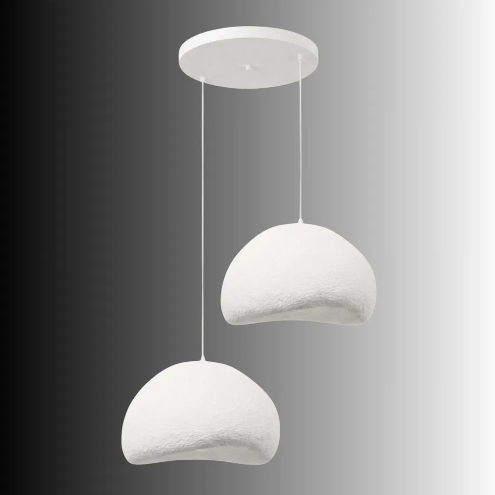 Riippuvalaisin Linento Lighting Loval 50-50-T-Nua, 2-osainen, valkoinen