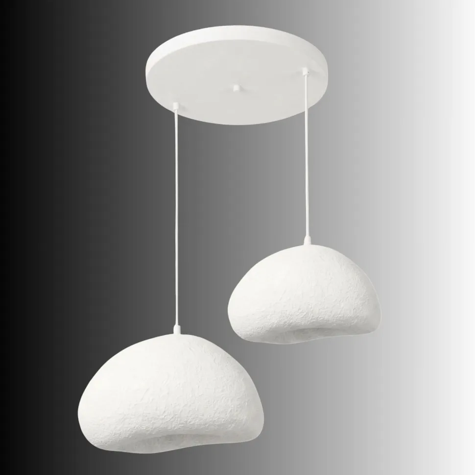 Riippuvalaisin Linento Lighting Loval 40-50-T-Nua 2-osainen valkoinen