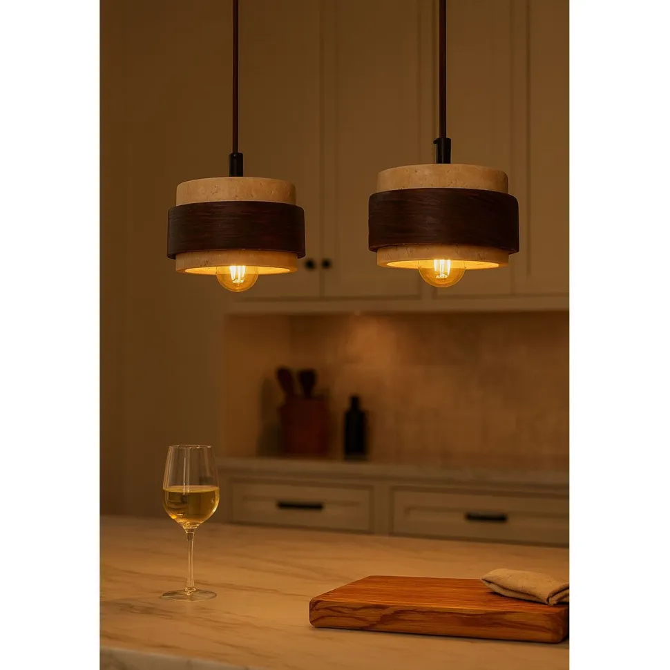 Riippuvalaisin Linento Lighting Lover B 2-osainen beige/saksanpähkinä