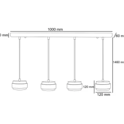 Riippuvalaisin Linento Lighting Lover D 4-osainen beige/saksanpähkinä
