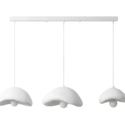 Riippuvalaisin Linento Lighting Luna C, 3-osainen, valkoinen