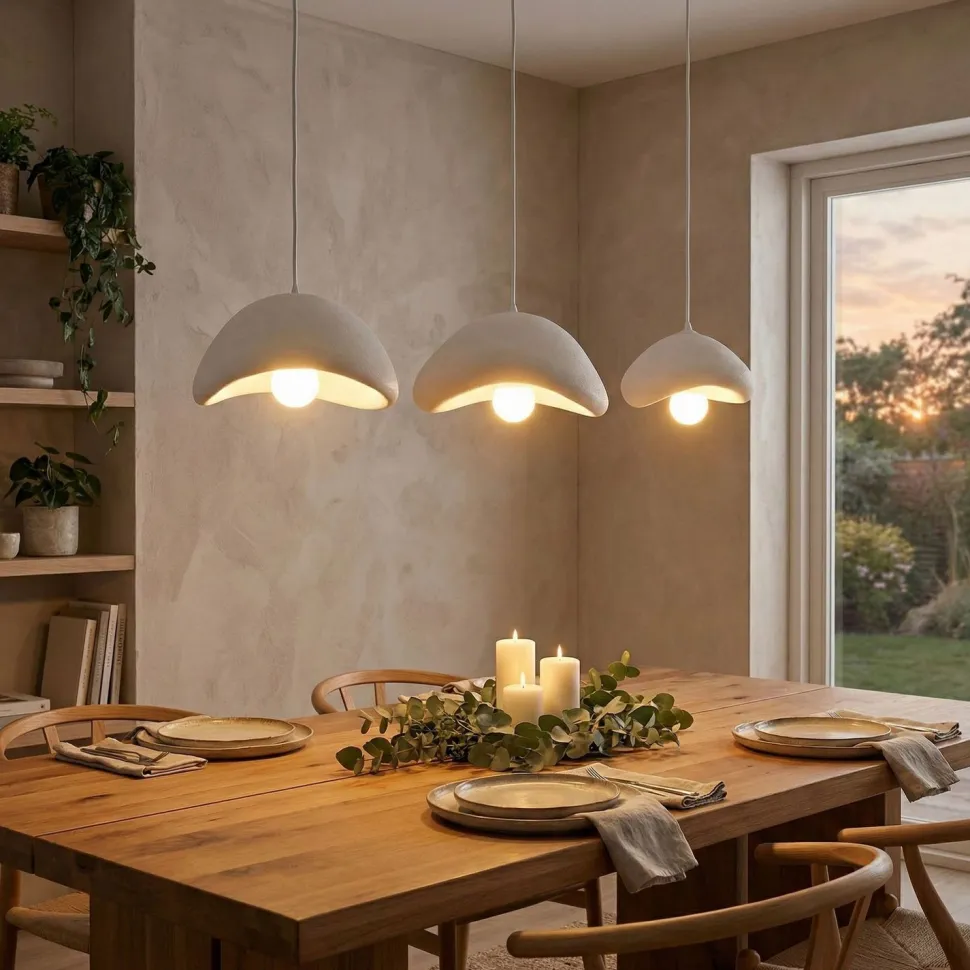 Riippuvalaisin Linento Lighting Luna C, 3-osainen, valkoinen