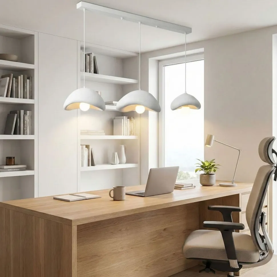 Riippuvalaisin Linento Lighting Luna C, 3-osainen, valkoinen