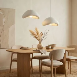 Riippuvalaisin Linento Lighting Luna 40-40-T-Nua, 2-osainen, säädettävä korkeus, valkoinen