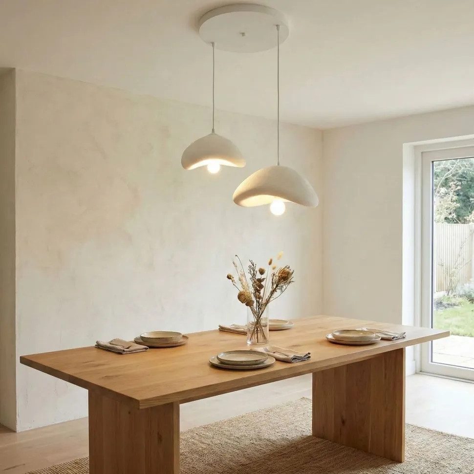 Riippuvalaisin Linento Lighting Luna 30-40-T-Nua, 2-osainen, säädettävä korkeus, valkoinen