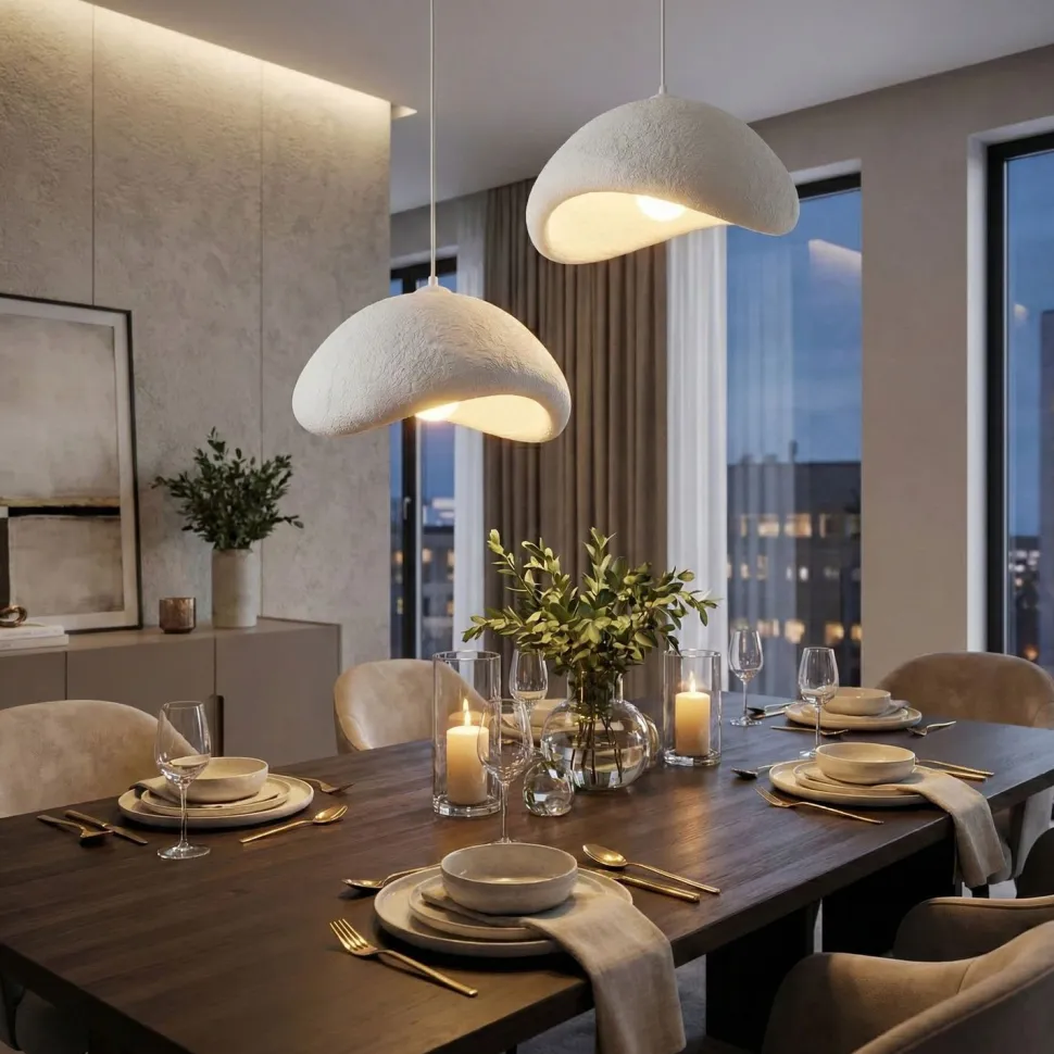Riippuvalaisin Linento Lighting Luna 50-50-T-Nua, 2-osainen, valkoinen