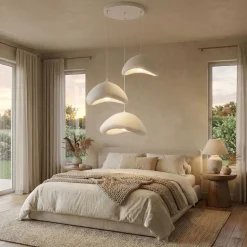 Riippuvalaisin Linento Lighting Luna T, 3-osainen, valkoinen