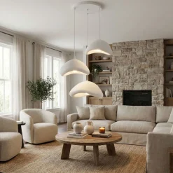 Riippuvalaisin Linento Lighting Luna T, 3-osainen, valkoinen