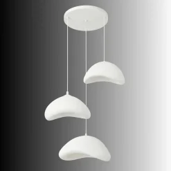 Riippuvalaisin Linento Lighting Luna T, 3-osainen, valkoinen