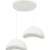 Riippuvalaisin Linento Lighting Luna 50-50-T, 2-osainen, valkoinen