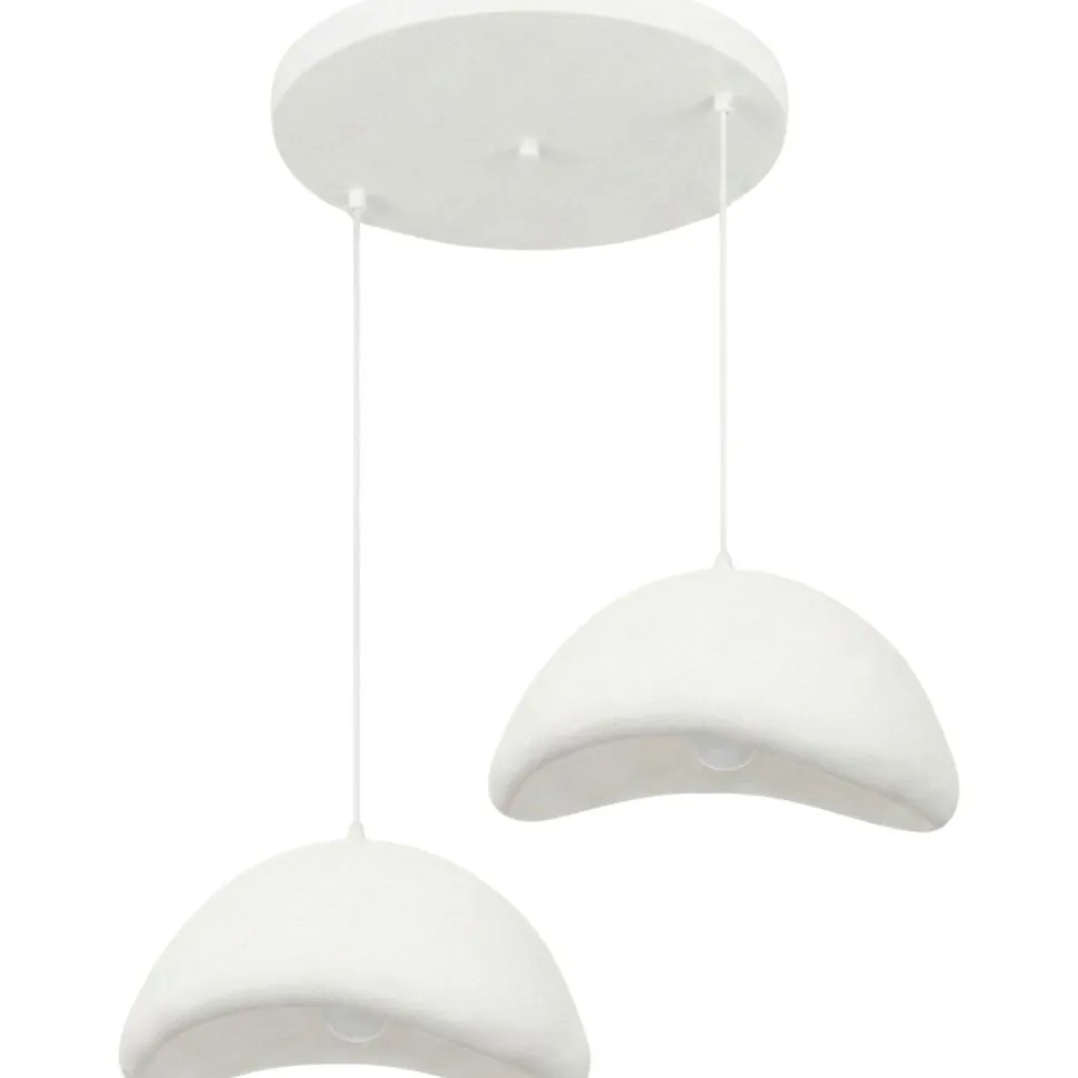 Riippuvalaisin Linento Lighting Luna 50-50-T, 2-osainen, valkoinen
