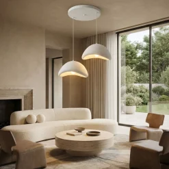 Riippuvalaisin Linento Lighting Luna 50-50-T, 2-osainen, valkoinen