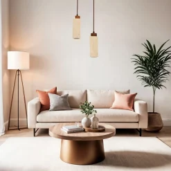 Riippuvalaisin Linento Lighting Mule-B, 2-osainen, GU10, IP20, max. 10W, beige/pähkinä