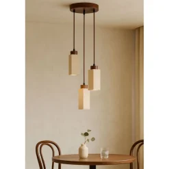 Riippuvalaisin Linento Lighting Mule-C, 3-osainen, GU10, IP20, max. 10W, beige/pähkinä