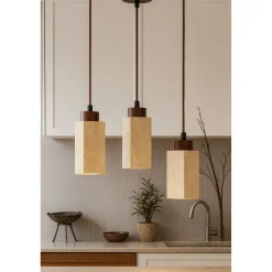 Riippuvalaisin Linento Lighting Mule-C, 3-osainen, GU10, IP20, max. 10W, beige/pähkinä