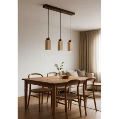 Riippuvalaisin Linento Lighting Mule-R, 3-osainen, GU10, IP20, max. 10W, beige/pähkinä