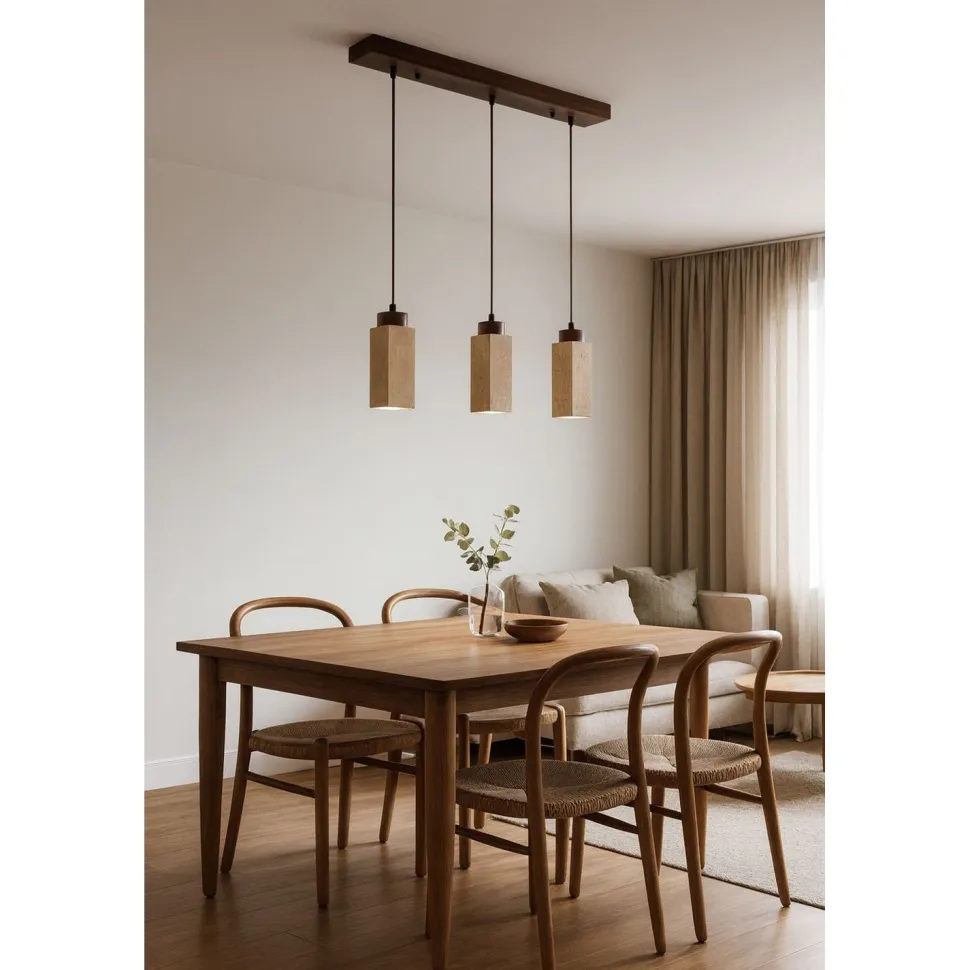 Riippuvalaisin Linento Lighting Mule-R, 3-osainen, GU10, IP20, max. 10W, beige/pähkinä