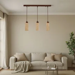 Riippuvalaisin Linento Lighting Mule-R, 3-osainen, GU10, IP20, max. 10W, beige/pähkinä