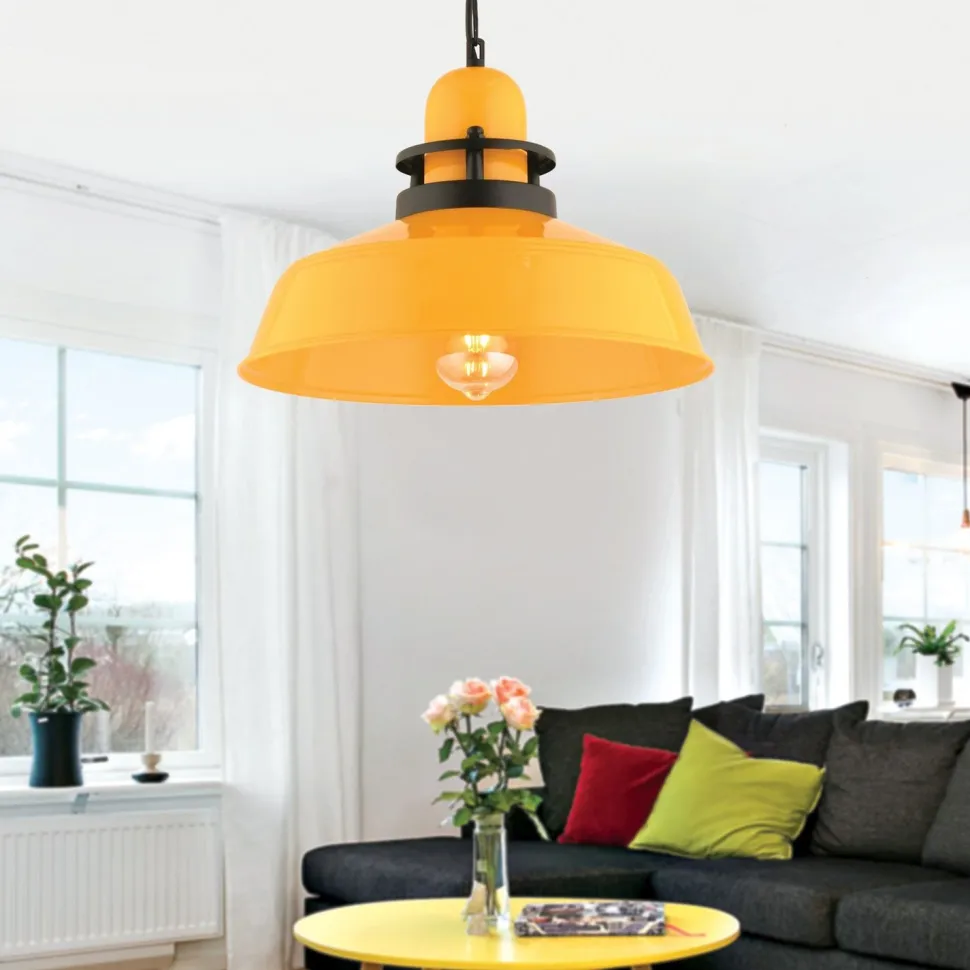 Riippuvalaisin Linento Lighting RT-48, Ø34cm, E27, max. 40W, IP20, keltainen