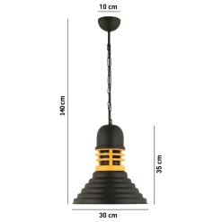 Riippuvalaisin Linento Lighting RT-33, Ø30cm, E27, max. 40W, IP20, musta