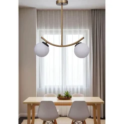 Riippuvalaisin Linento Lighting Velvet 2-osainen valkoinen/kulta