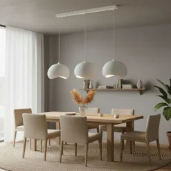 Riippuvalaisin Linento Lighting Yontu 15853A, 3-osainen, valkoinen
