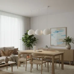Riippuvalaisin Linento Lighting Yontu 15853A, 3-osainen, valkoinen