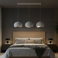 Riippuvalaisin Linento Lighting Yontu 15853A, 3-osainen, valkoinen