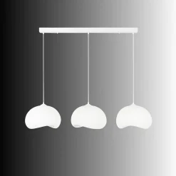 Riippuvalaisin Linento Lighting Yontu 15853A, 3-osainen, valkoinen