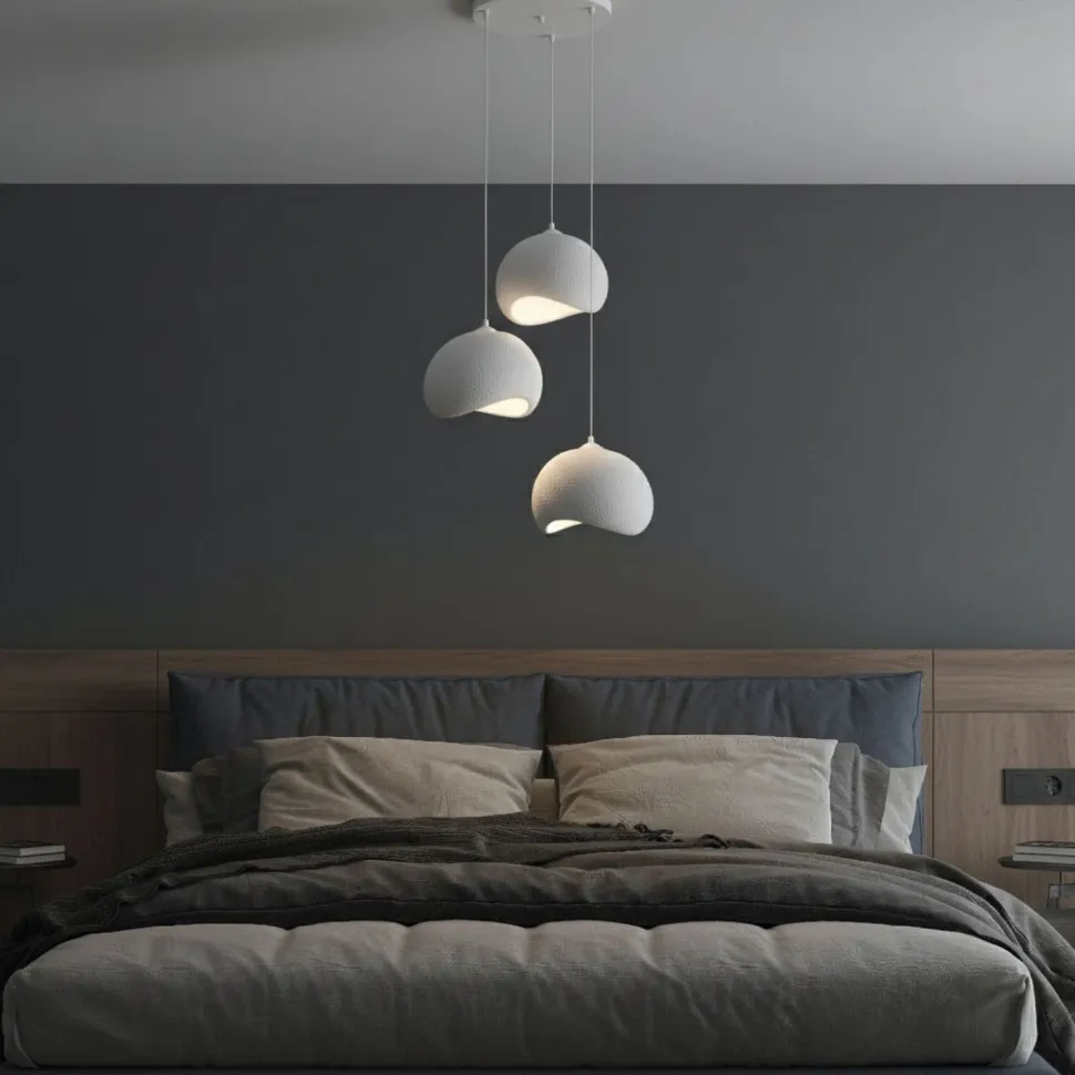 Riippuvalaisin Linento Lighting Yontu 3-osainen valkoinen